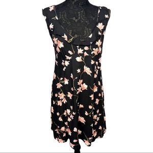Sz XL Aeropostale Black Sleeveless Pink Floral Dress